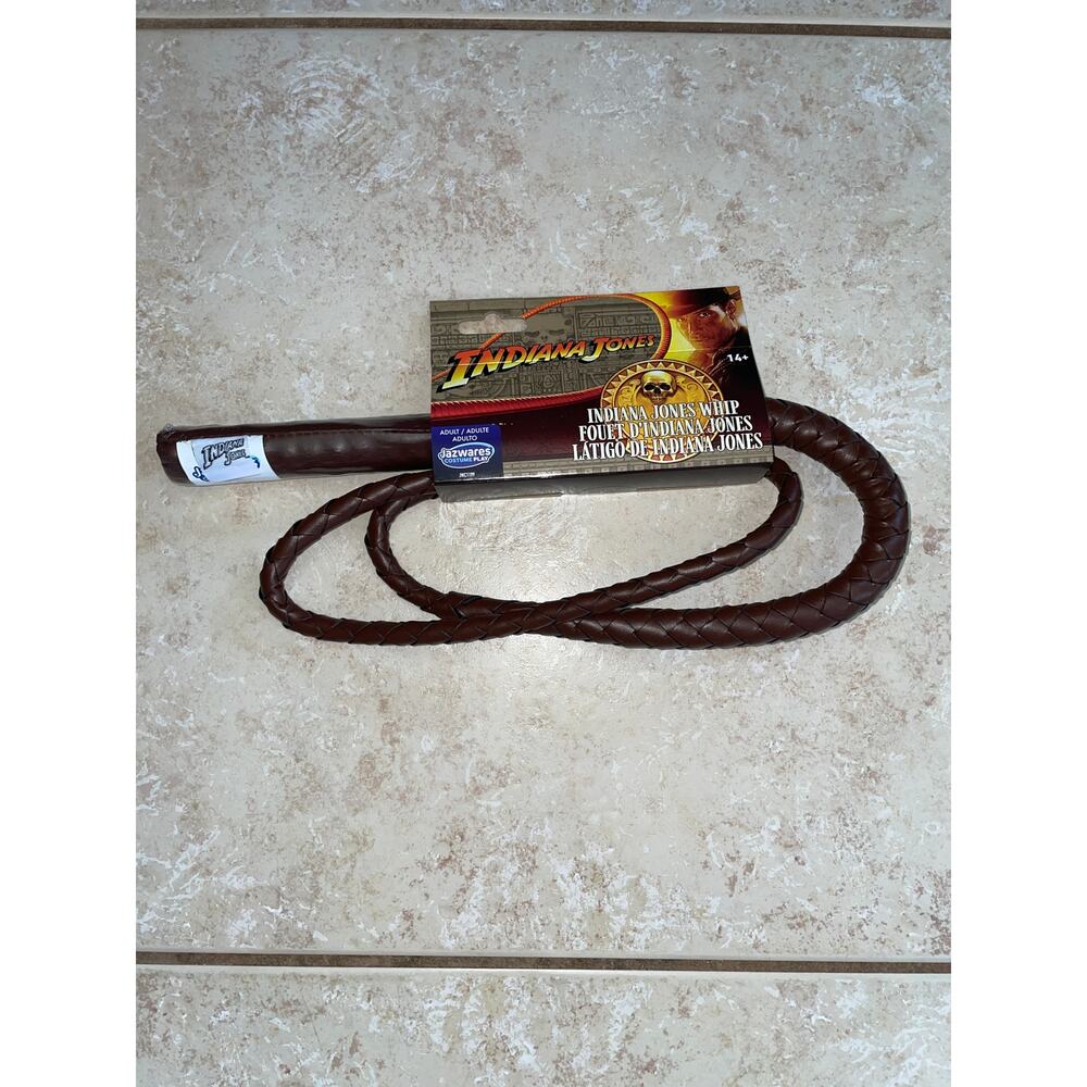 BULL WHIP OFFICIAL INDIANA JONES COSTUME ACCESSORY PROP NEW JWC1199